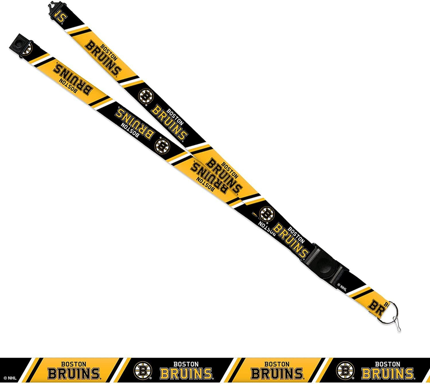 Boston Bruins Lanyard Keychain Safety Breakaway Double Sided by Fielders Choice