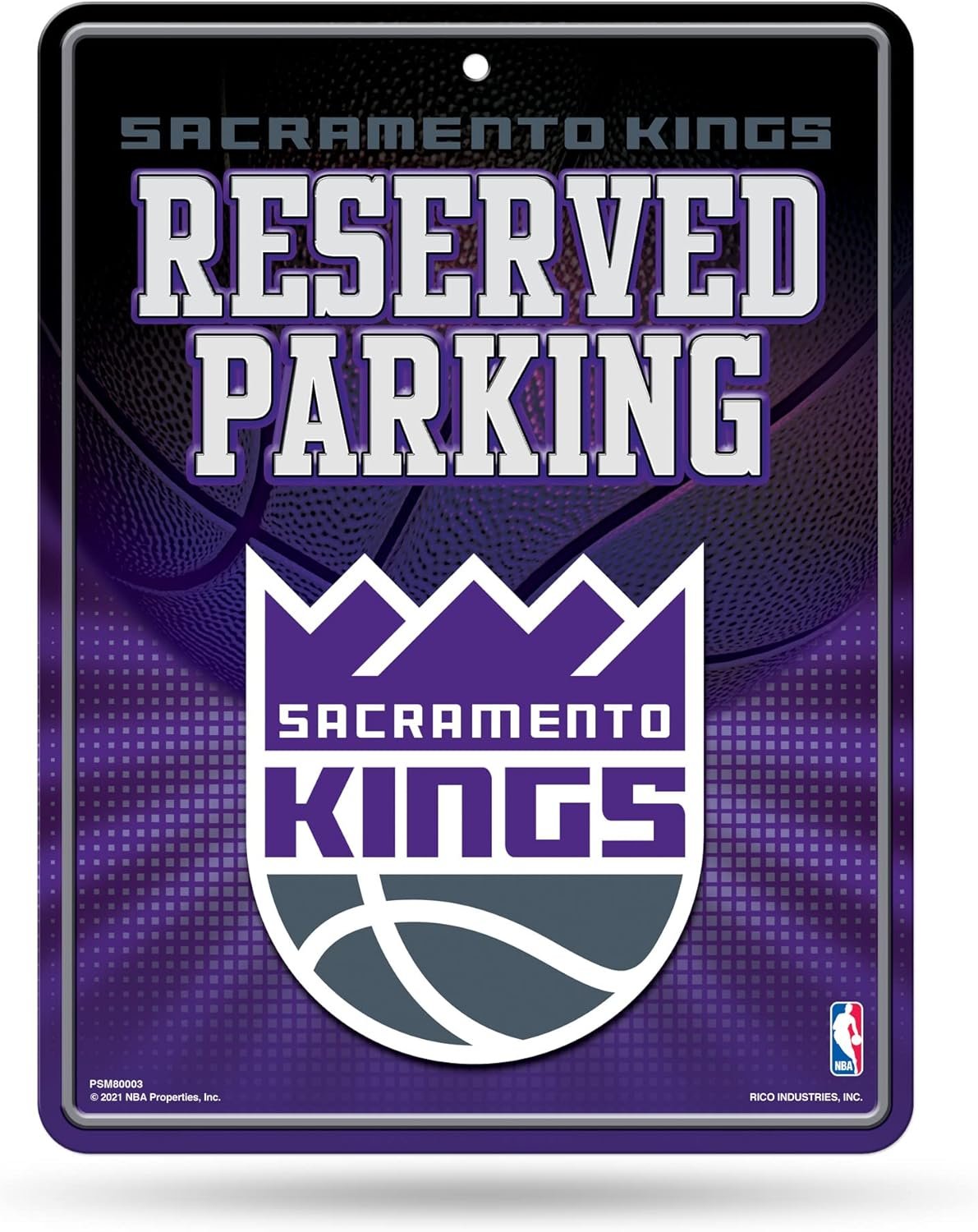 Sacramento Kings Metal Wall Parking Sign, 8.5x11 Inch, Great for Man Cave, Bed Room, Office, Home Decor by Fielders Choice
