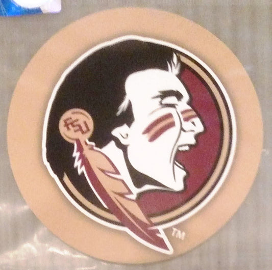 Florida State Seminoles FSU RR 4" Round Vinyl Decal Auto Home Glass University by Fielders Choice