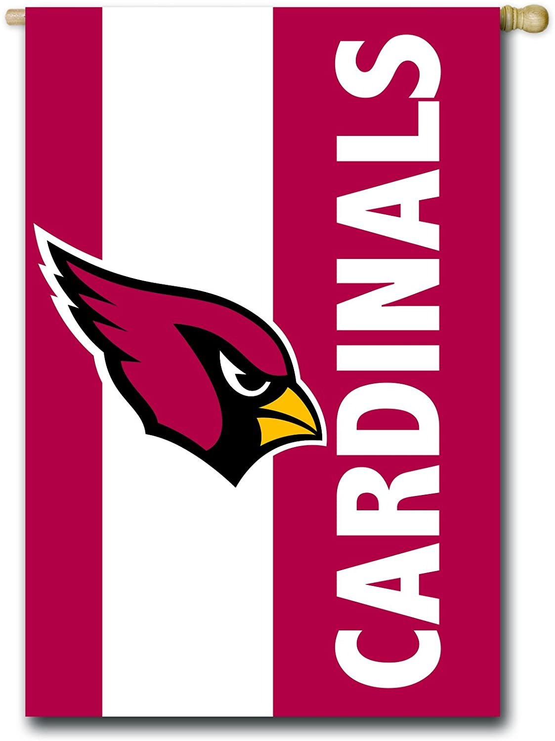 Arizona Cardinals Premium Double Sided Banner House Flag, Embellished Applique, 28x44 Inch by Fielders Choice