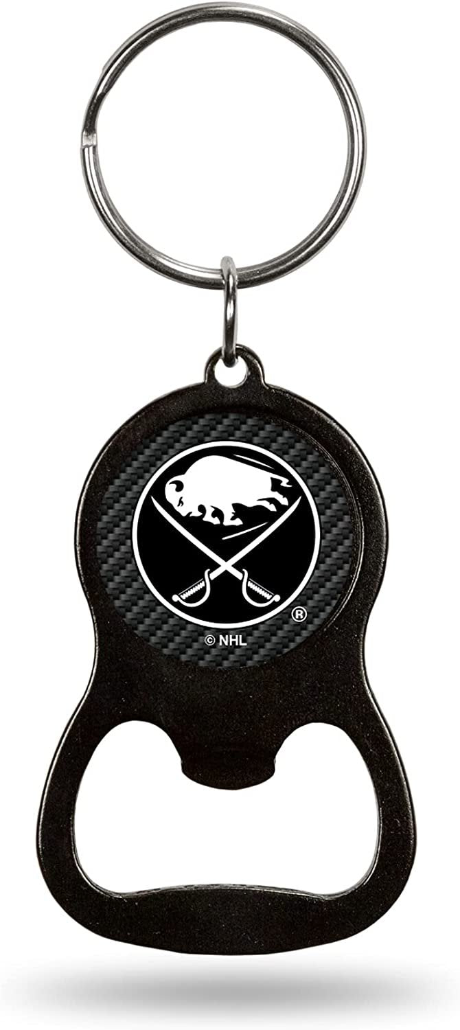Buffalo Sabres Metal Keychain Bottle Opener, Carbon Fiber Design by Fielders Choice