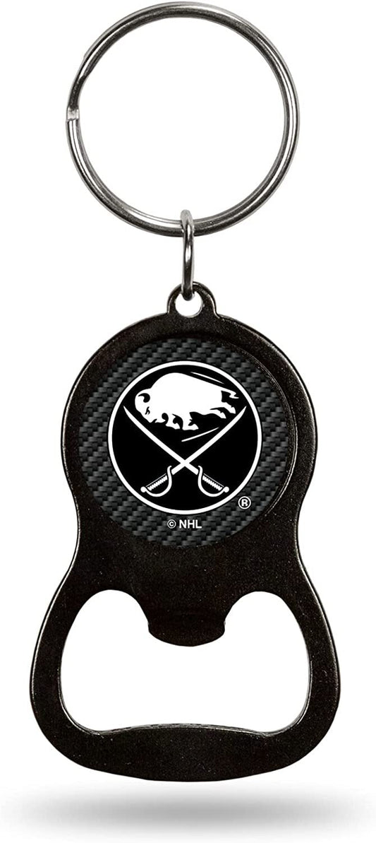 Buffalo Sabres Metal Keychain Bottle Opener, Carbon Fiber Design by Fielders Choice