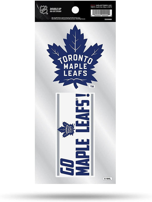 Toronto Maple Leafs 2-Piece Double Up Die Cut Sticker Decal Sheet, 4x8 Inch by Fielders Choice