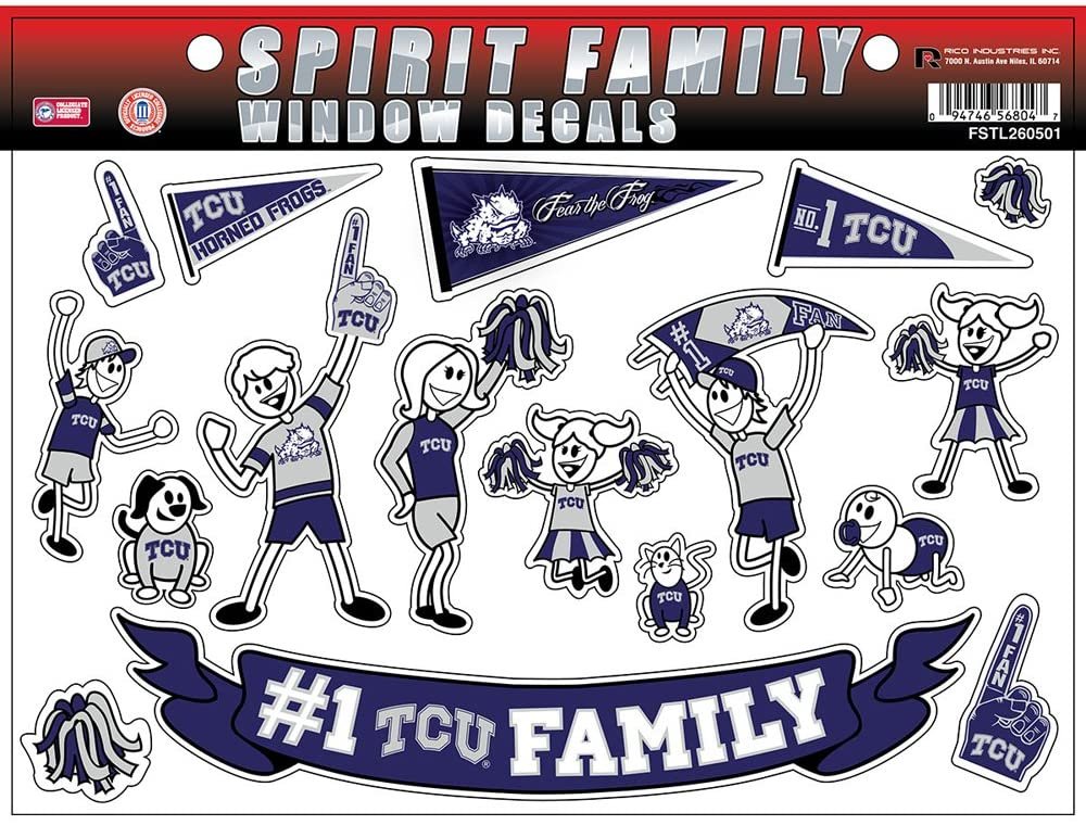 Football Fanatics NCAA TCU Horned Frogs Family Decals Sheet by Fielders Choice