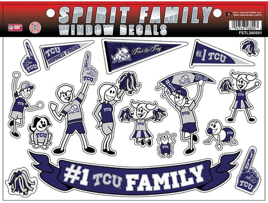Football Fanatics NCAA TCU Horned Frogs Family Decals Sheet by Fielders Choice