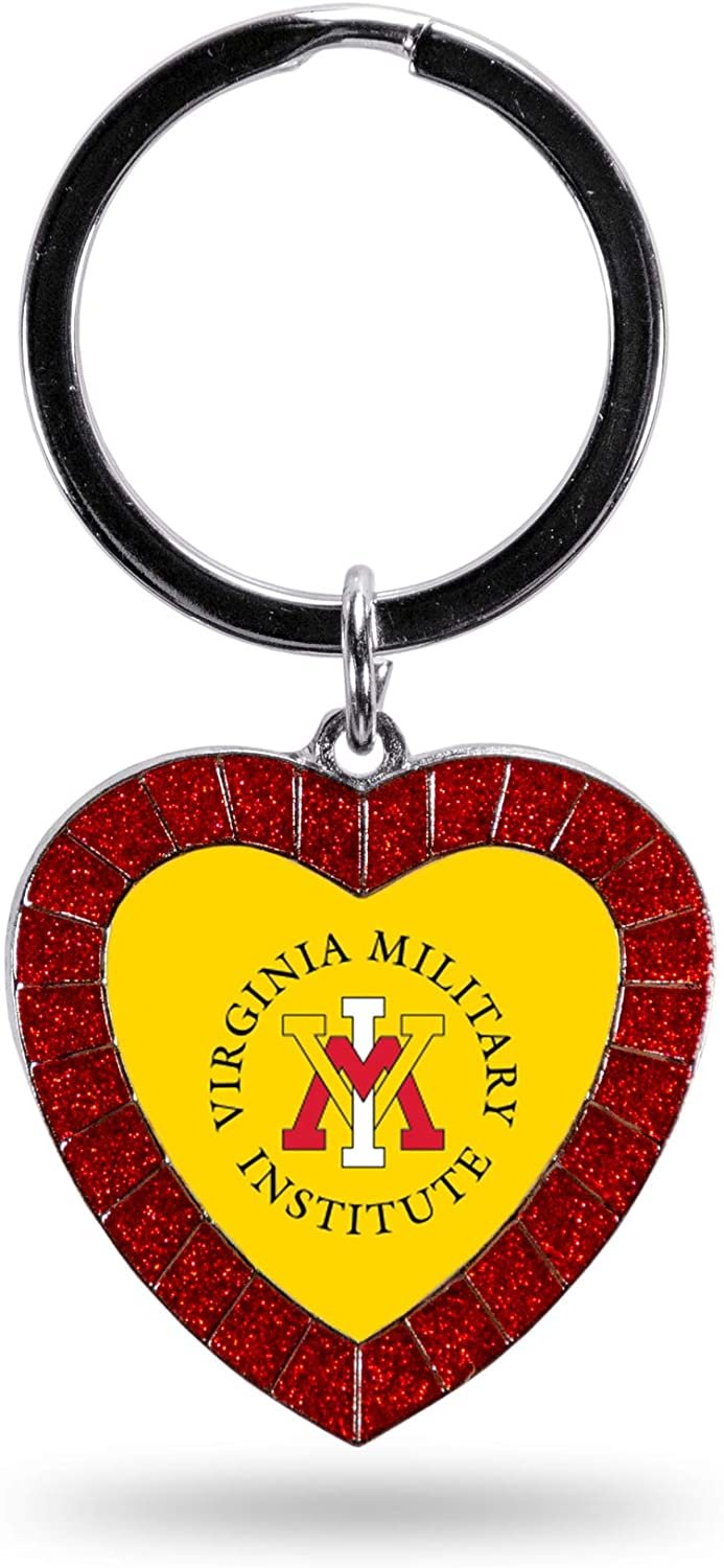 NCAA Virginia Military Institute Keydets NCAA Rhinestone Heart Colored Keychain, Red, 3-inches in length by Fielders Choice