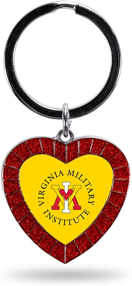 NCAA Virginia Military Institute Keydets NCAA Rhinestone Heart Colored Keychain, Red, 3-inches in length by Fielders Choice