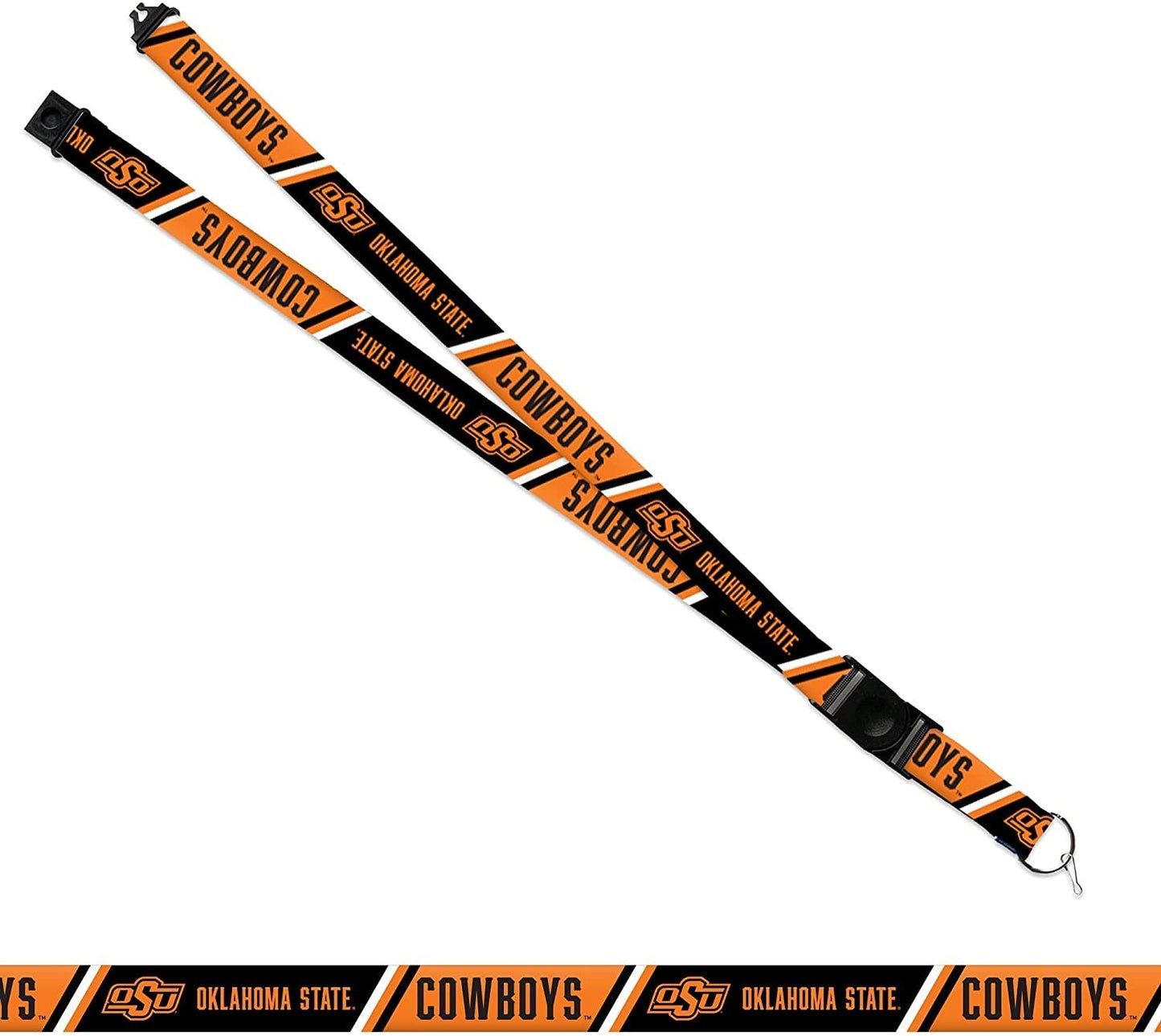 Oklahoma State University Cowboys Lanyard Keychain Double Sided 18 Inch Button Clip Safety Breakaway by Fielders Choice