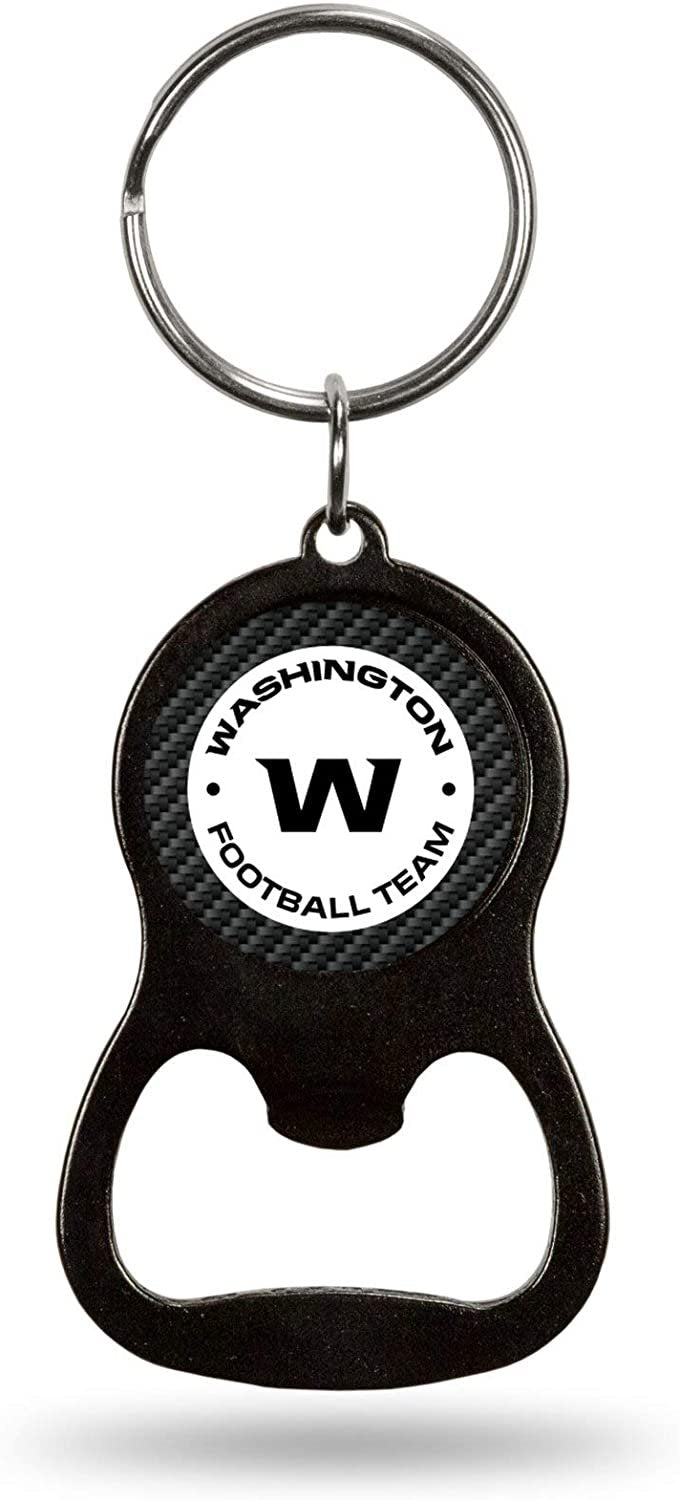 Washington Football Team Commanders Premium Solid Metal Bottle Opener Keychain, Key Ring, Carbon Fiber Design by Fielders Choice