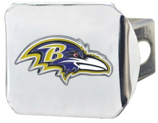 Baltimore Ravens Hitch Cover Solid Metal with Raised Color Metal Emblem 2" Square Type III by Fielders Choice