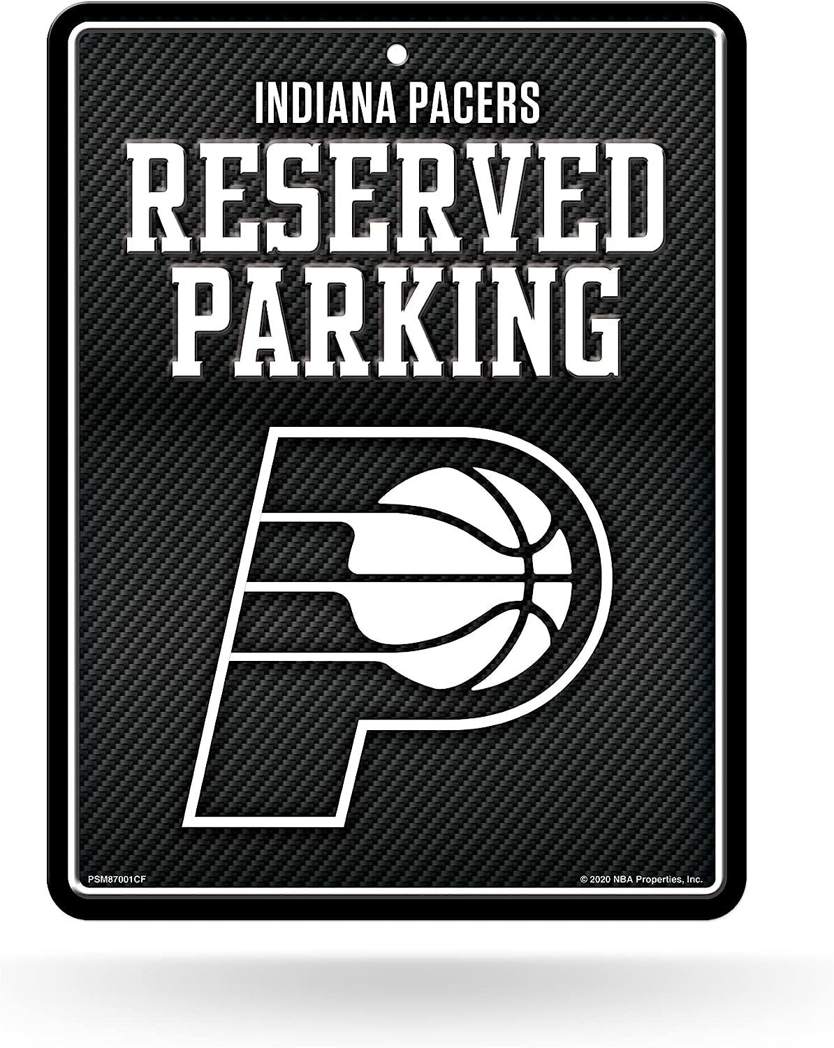 Indiana Pacers Metal Parking Novelty Wall Sign 8.5 x 11 Inch Carbon Fiber Design by Fielders Choice