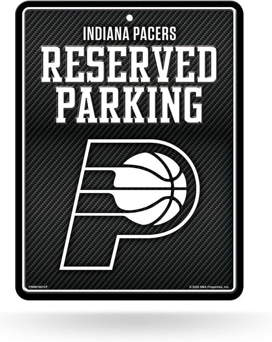 Indiana Pacers Metal Parking Novelty Wall Sign 8.5 x 11 Inch Carbon Fiber Design by Fielders Choice