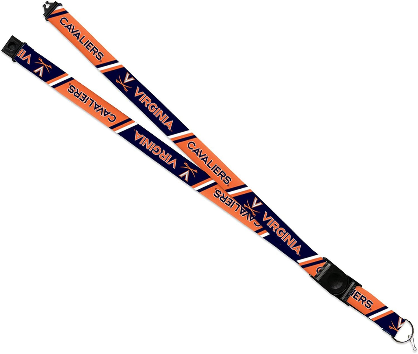 University of Virginia Cavaliers Lanyard Keychain Double Sided 18 Inch Button Clip Safety Breakaway by Fielders Choice
