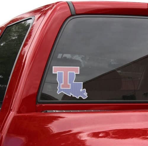 Louisiana Tech University Bulldogs 8 Inch Perforated Auto Window Film Decal One-Way Vision Exterior Application by Fielders Choice