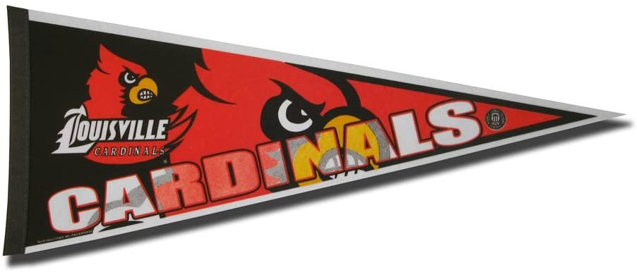 University of Louisville Cardinals Soft Felt Pennant, Primary Design, 12x30 Inch, Easy To Hang by Fielders Choice
