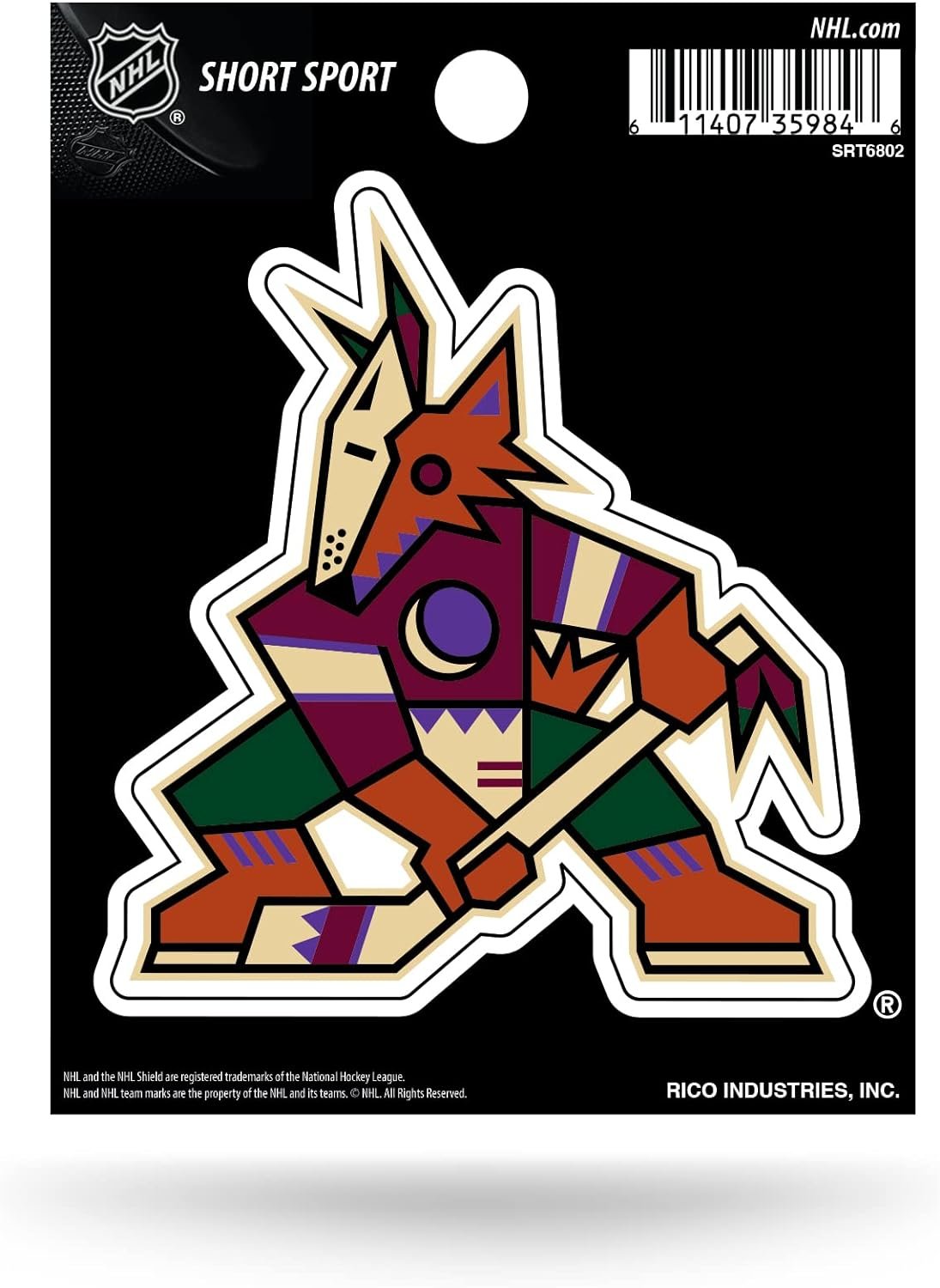 Arizona Coyotes, Kachina, 3 Inch Decal Sticker, Flat Vinyl Die Cut, Full Adhesive Backing by Fielders Choice