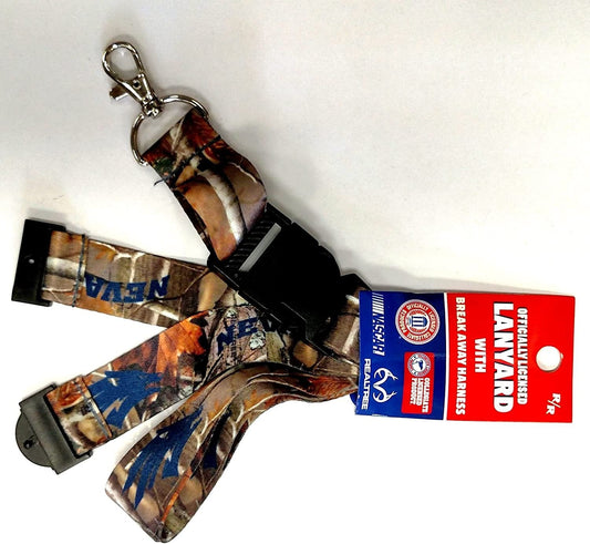 University of Nevada Wolfpack Camo Lanyard Keychain Double Sided Breakaway Safety Design Adult 18 Inch by Fielders Choice