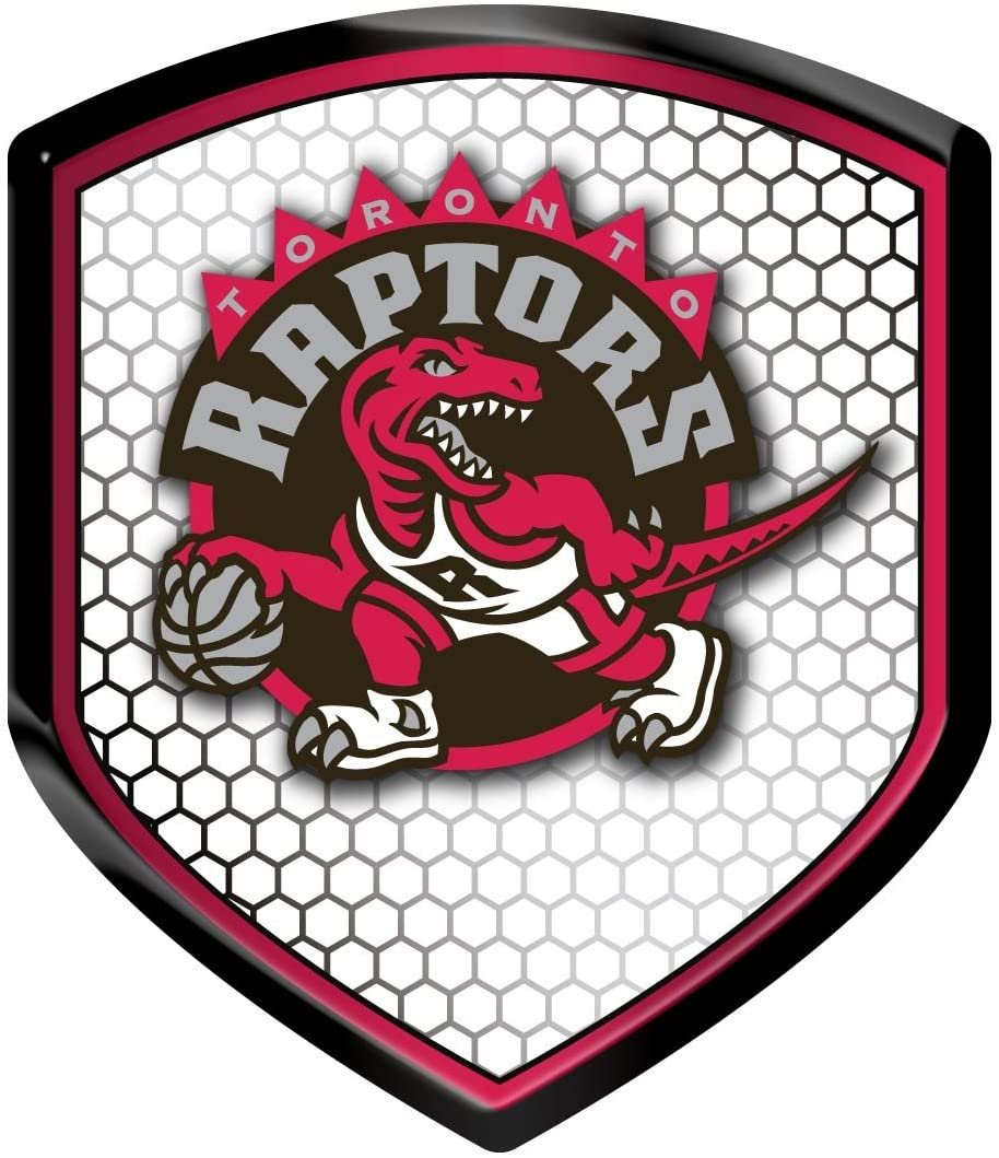 Toronto Raptors High Intensity Reflector, Shield Shape, Raised Decal Sticker, 2.5x3.5 Inch, Home or Auto, Full Adhesive Backing by Fielders Choice