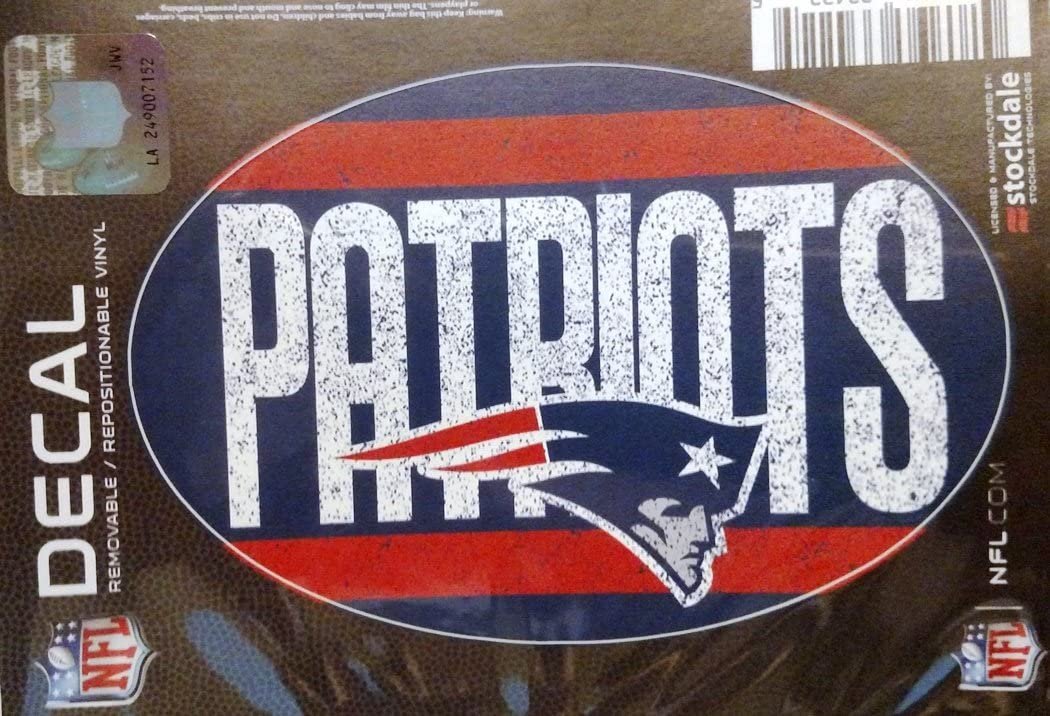 New England Patriots 5"x7" VINTAGE Repositionable Vinyl Decal Auto Home Football by Fielders Choice