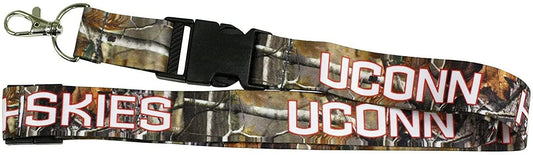University of Connecticut Huskies Uconn Realtree Camo Lanyard Keychain Double Sided Breakaway Safety Design Adult 18 Inch by Fielders Choice