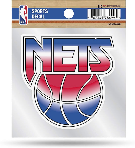Brooklyn Nets 4x4 Inch Die Cut Decal Sticker, Retro Logo, Clear Backing by Fielders Choice