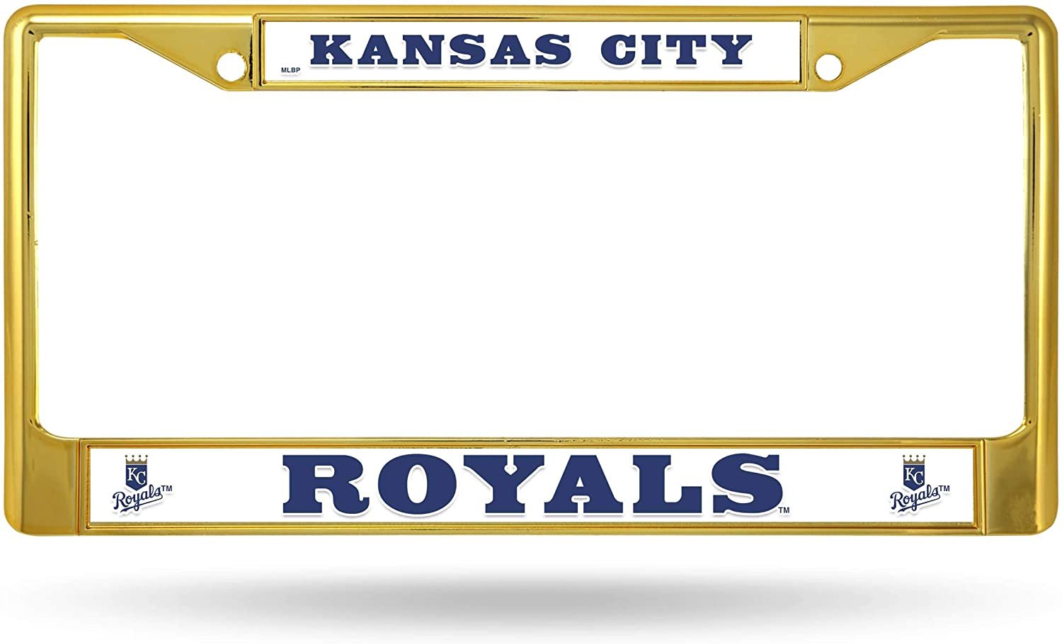 Kansas City Royals Gold Metal License Plate Frame Chrome Tag Cover, 12x6 Inch by Fielders Choice