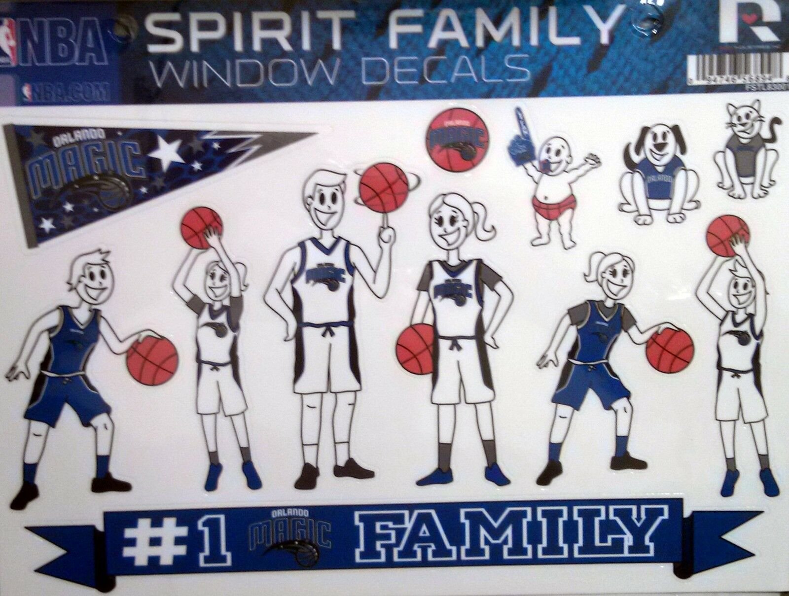 Orlando Magic Family Spirit LARGE Window Decal Sheet NBA Basketball by Fielders Choice