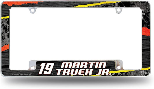 Martin Truex #19 Metal License Plate Frame Chrome Tag Cover 12x6 Inch All Over Design by Fielders Choice