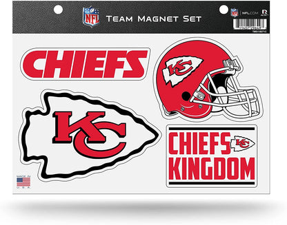 Rico Industries NFL Kansas City Chiefs 8.5" x 11" Team Magnet Set for Car, Refrigerator, Fridge, Locker, Office Cabinet by Fielders Choice