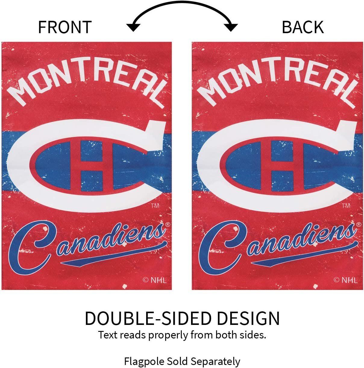Montreal Canadiens Premium Linen Banner Flag Double Sided 28x44 Inch Vintage Logo Design Outdoor by Fielders Choice
