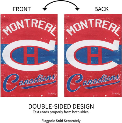 Montreal Canadiens Premium Linen Banner Flag Double Sided 28x44 Inch Vintage Logo Design Outdoor by Fielders Choice
