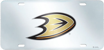 NHL Anaheim Ducks Inlaid License Plate, 6" x 12"/Small, Black by Fielders Choice