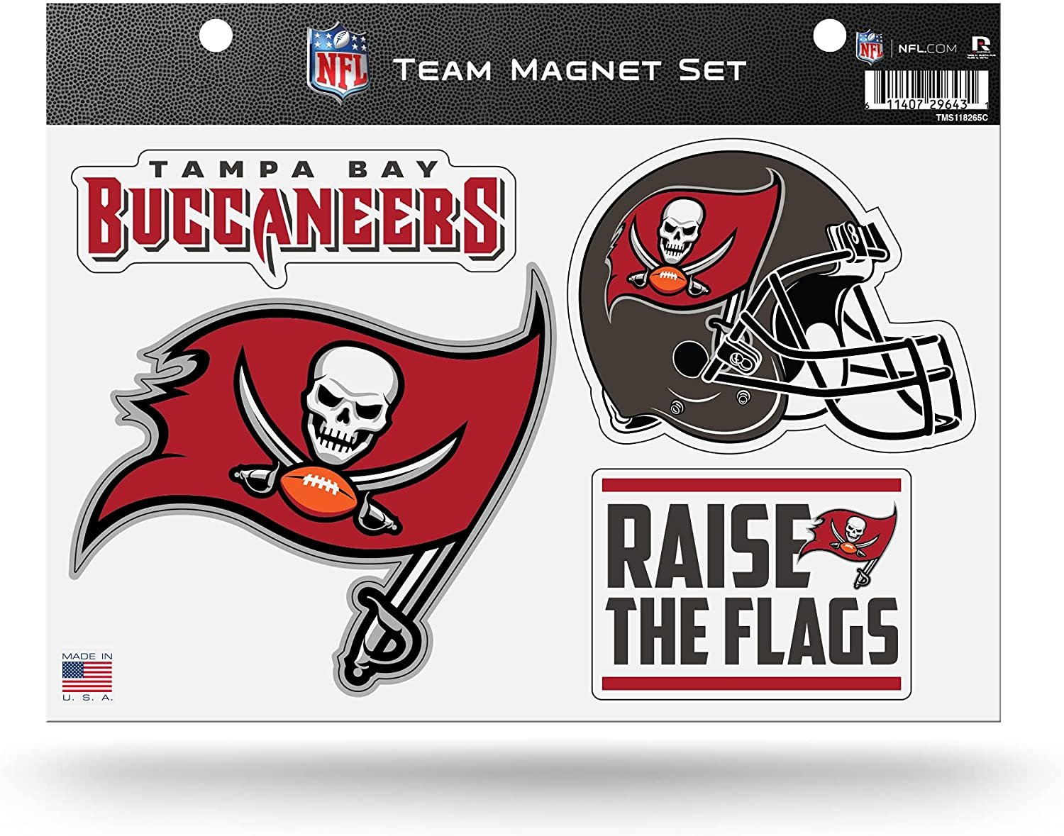 Tampa Bay Buccaneers Multi Magnet Set 8.5x11 Inch Sheet Die Cut Auto Home by Fielders Choice
