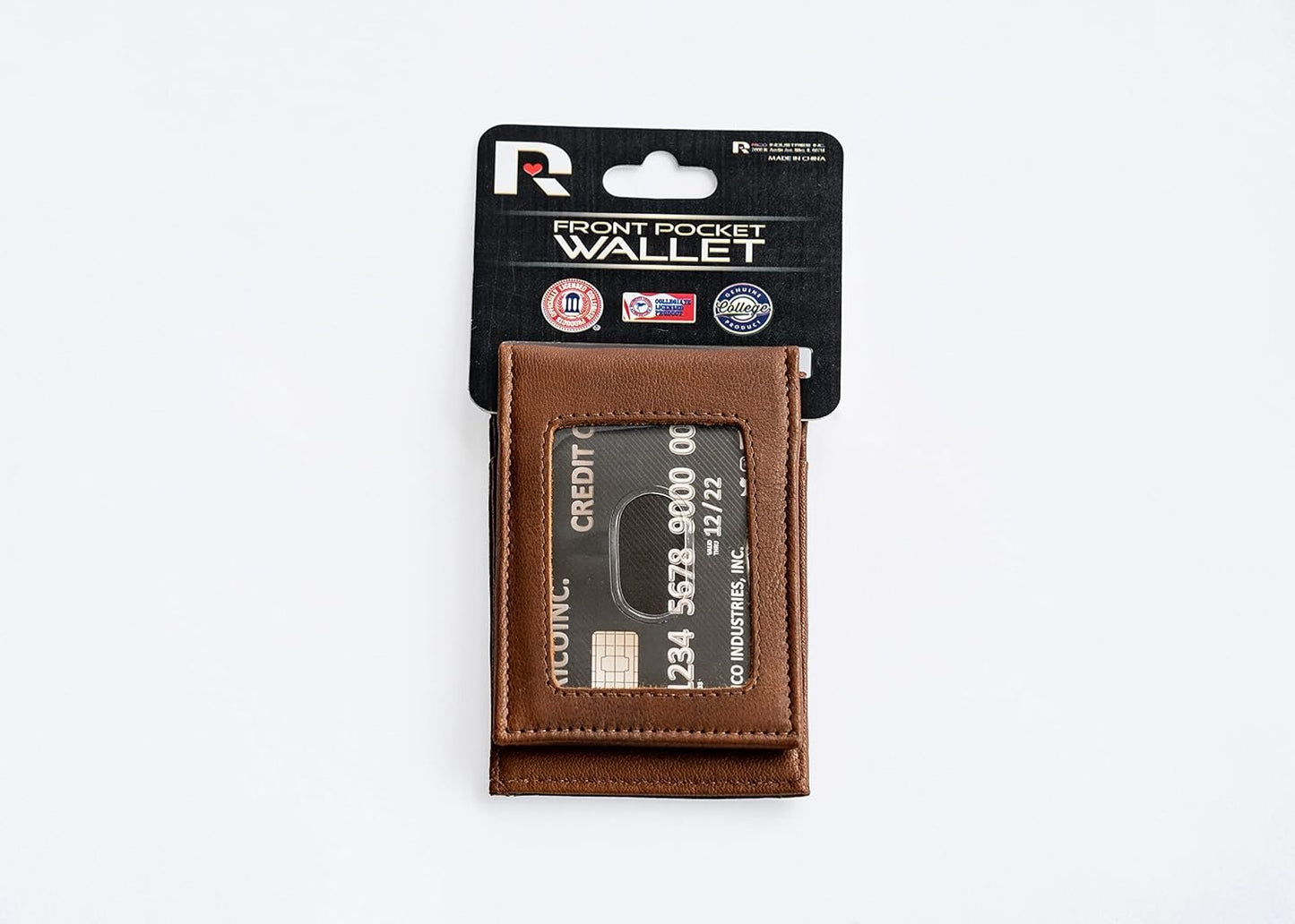 Rico Industries NHL Buffalo Sabres Premium Laser Engraved Vegan Brown Leather Front Pocket Wallet - Compact and Slim yet Sturdy Design - Perfect to Show Your Team Pride or Gift by Fielders Choice