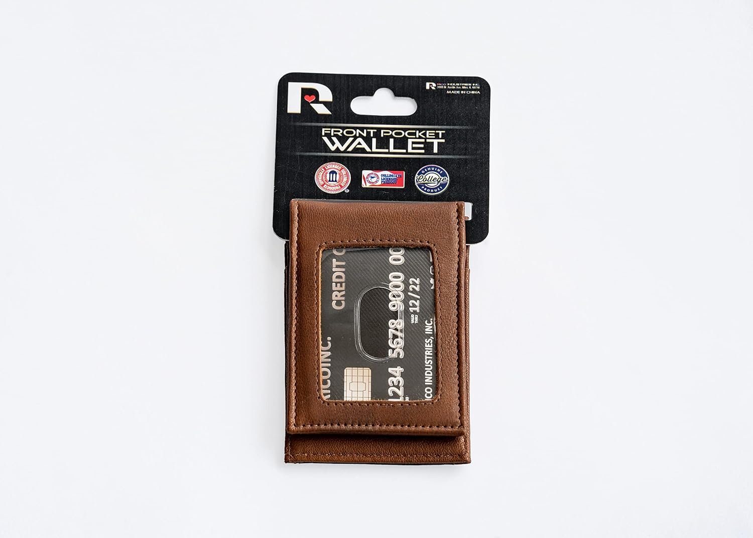 Rico Industries NHL Buffalo Sabres Premium Laser Engraved Vegan Brown Leather Front Pocket Wallet - Compact and Slim yet Sturdy Design - Perfect to Show Your Team Pride or Gift by Fielders Choice
