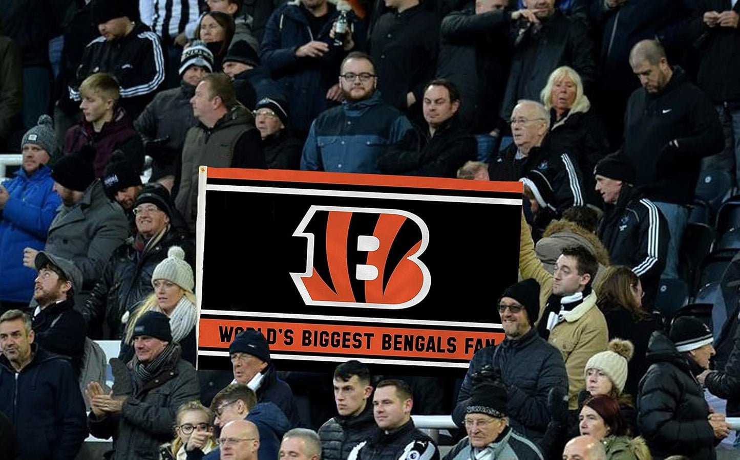 Cincinnati Bengals 3x5 Feet Flag Banner, World's Biggest Fan, Metal Grommets, Single Sided, Indoor or Outdoor Use by Fielders Choice