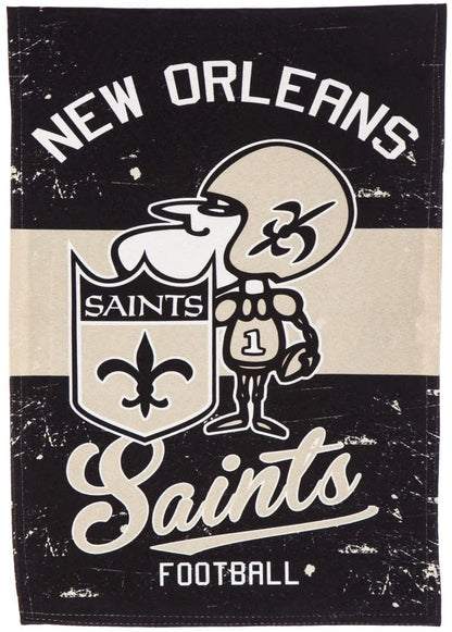 New Orleans Saints Premium House Flag Banner, Double Sided, Retro Vintage Style, Linen, 28x44 Inch by Fielders Choice