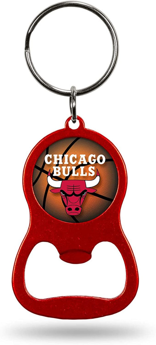 Chicago Bulls Premium Solid Metal Bottle Opener Keychain, Key Ring, Team Color by Fielders Choice