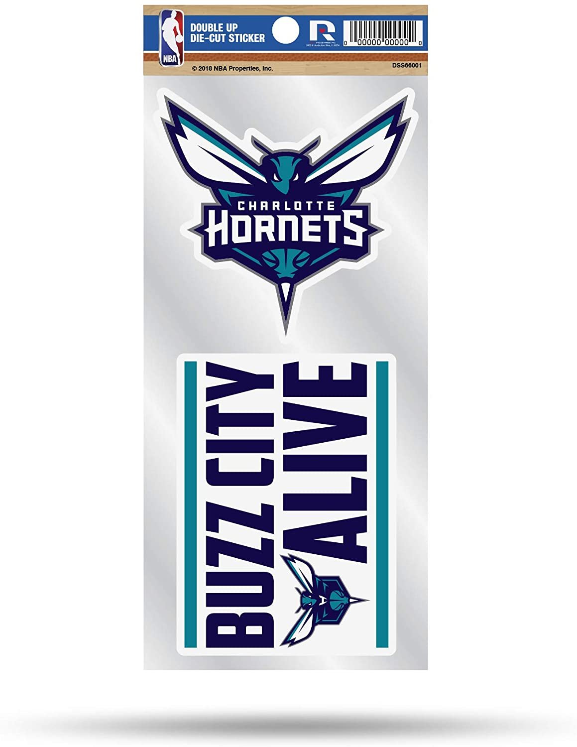 Charlotte Hornets Double UP 2-Pack Decal Sheet Slogan Sticker 3 Inch Decals Auto Home by Fielders Choice