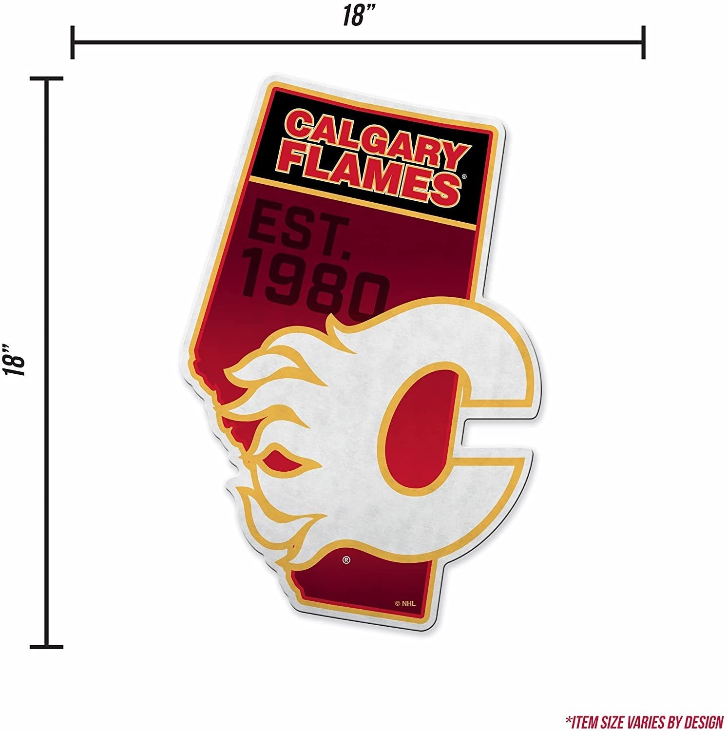 Calgary Flames 18" State Shape Pennant Soft Felt by Fielders Choice