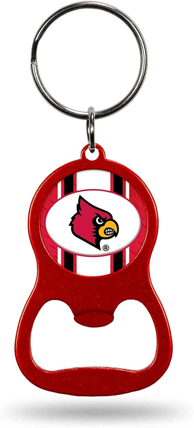 University of Louisville Cardinals Premium Solid Metal Bottle Opener Keychain, Key Ring, Team Color by Fielders Choice