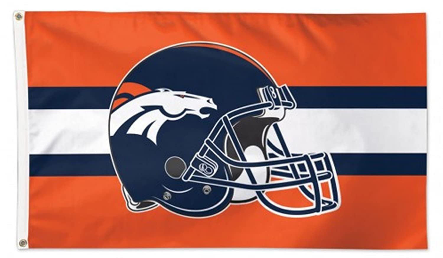 Denver Broncos Premium 3x5 Feet Flag Banner, Bar Helmet Design, Metal Grommets, Outdoor Use, Single Sided by Fielders Choice