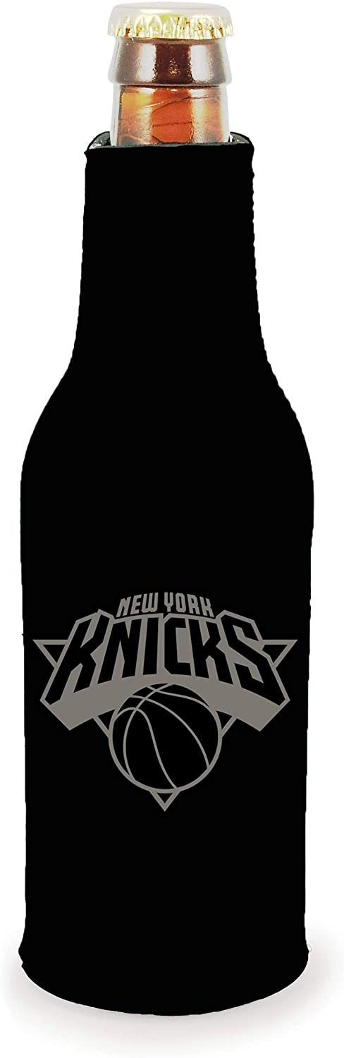 New York Knicks 2-Pack Tonal Black Design Zipper Bottle Neoprene Beverage Insulator Holder Basketball by Fielders Choice