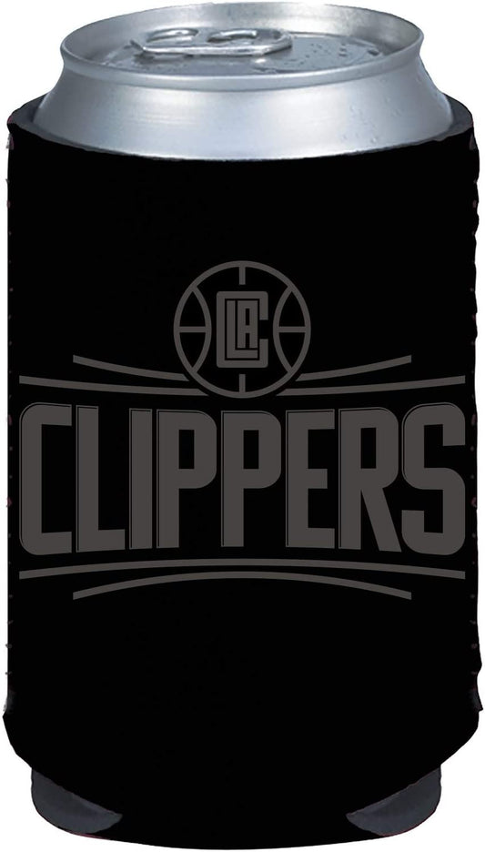 Los Angeles Clippers 2-Pack Tonal Black Design 12oz CAN Neoprene Beverage Insulator Holder Cooler Basketball by Fielders Choice