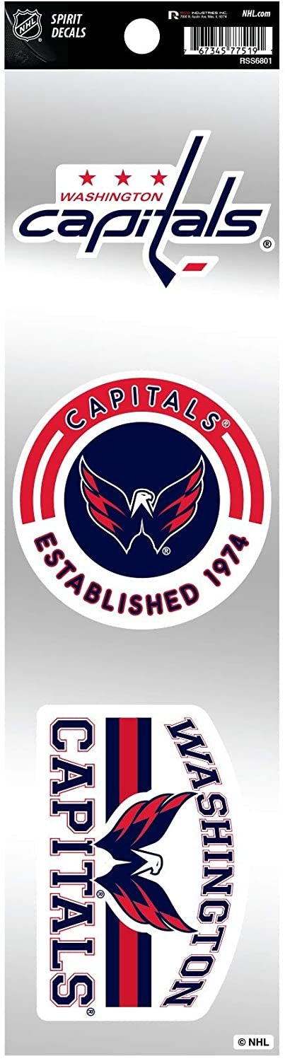 Washington Capitals Triple Retro Decals Throwback Spirit Flat Vinyl Auto Home Sticker Sheet Hockey by Fielders Choice