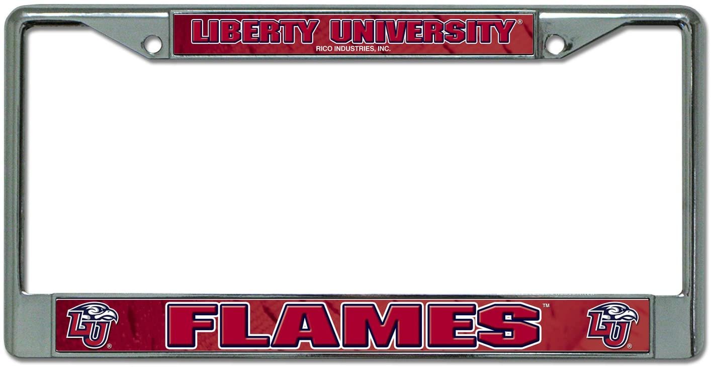 Liberty University Flames Premium Metal License Plate Frame Chrome Tag Cover, 12x6 Inch by Fielders Choice