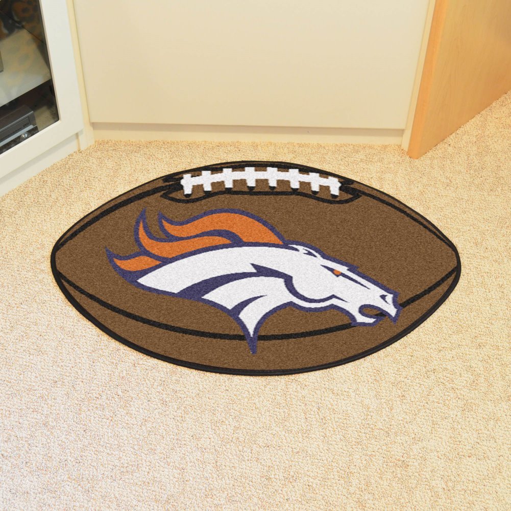 FANMATS 5719 Denver Broncos Football Rug - 20.5in. x 32.5in. | Sports Fan Home Decor Rug and Tailgating Mat by Fielders Choice