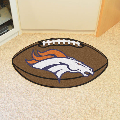 FANMATS 5719 Denver Broncos Football Rug - 20.5in. x 32.5in. | Sports Fan Home Decor Rug and Tailgating Mat by Fielders Choice