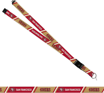 San Francisco 49ers Lanyard Keychain Double Sided Breakaway Safety Design Adult 18 Inch by Fielders Choice