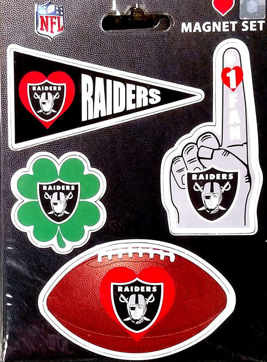 Rico Industries, Inc. Las Vegas Raiders Small 4 Magnet Set Heavy Duty Auto Home Oakland Football by Fielders Choice